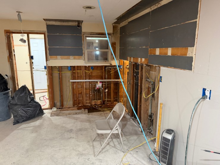 Framing opened up and exposed during the Burien remodel, mid-demo